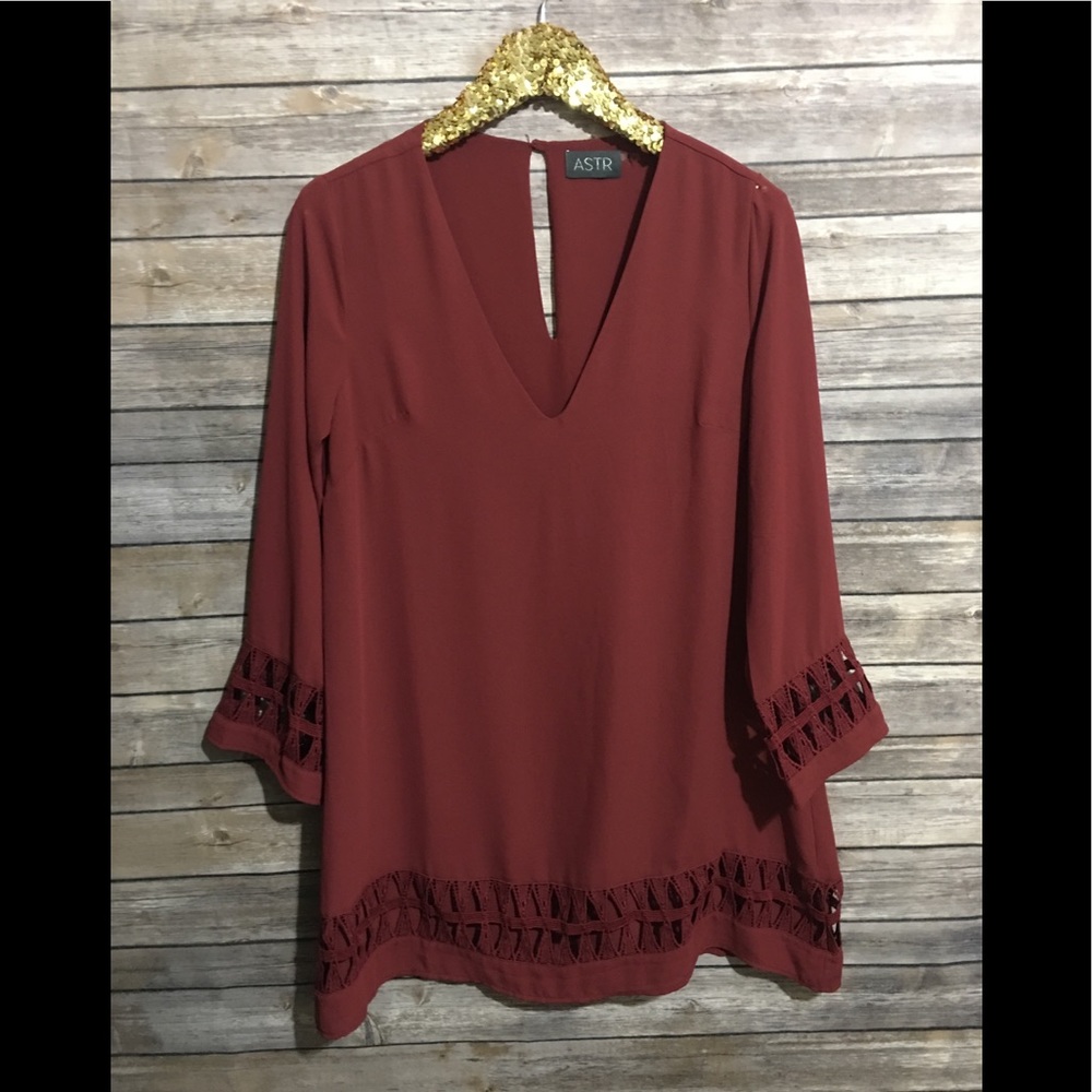 ASTR burnt orange boho dress